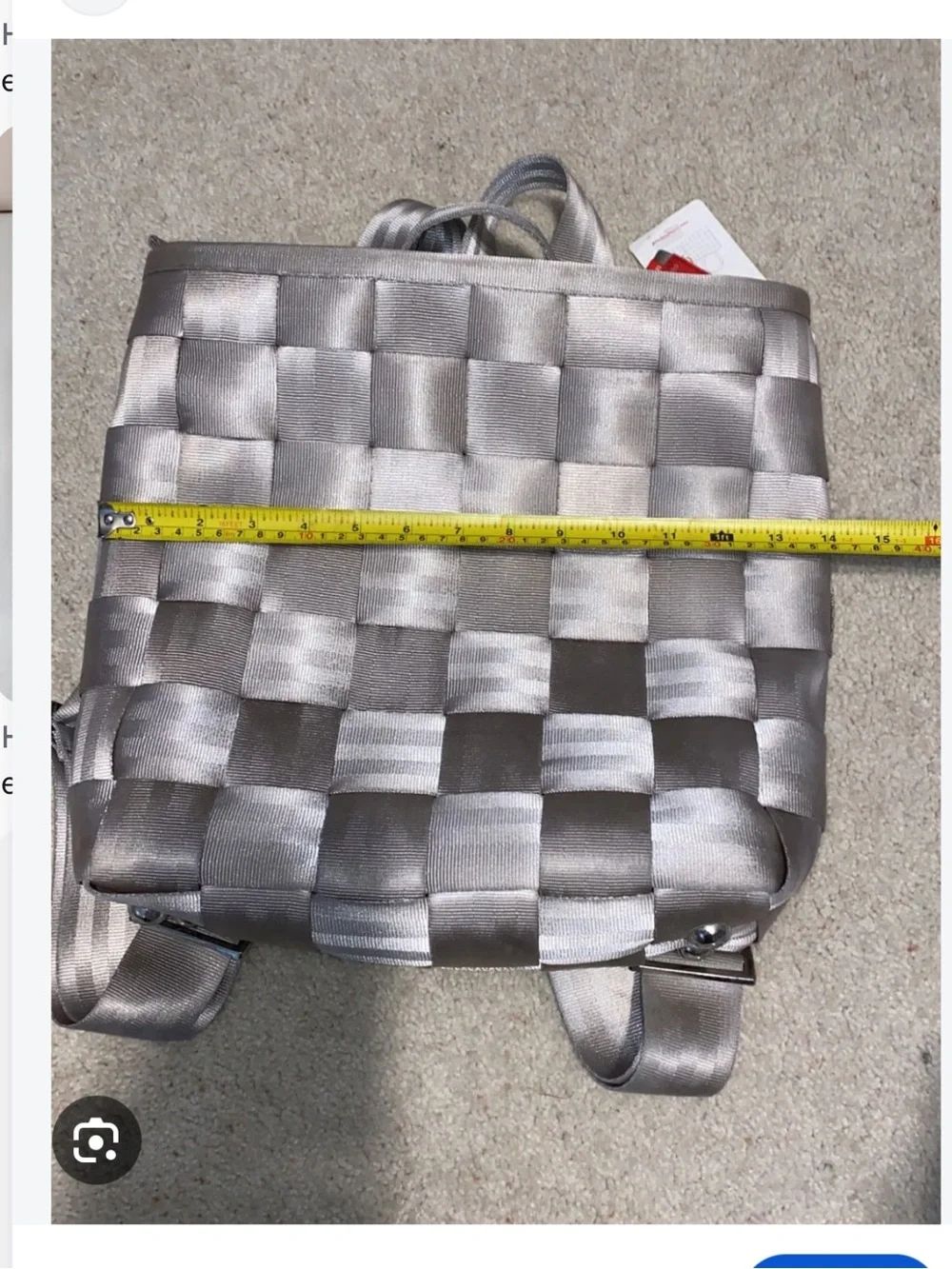 Harvey’s Woven Satin-Effect Metallic Silver Women’s Backpack